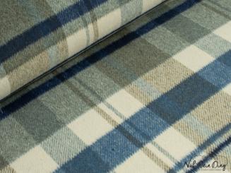 Mantelflausch Karo beige/blau 