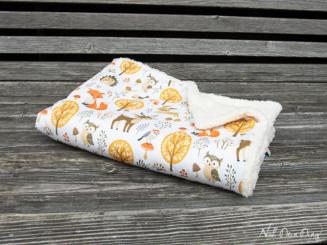 Babydecke Waldtiere gelb 