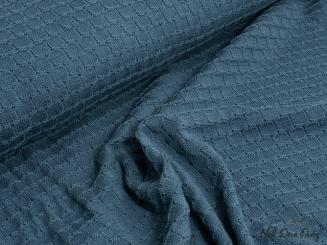 Strick, Waben, stahlblau 