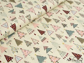 Baumwollstoff Tannenbäume 