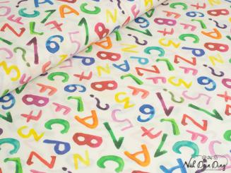 Baumwollstoff buntes ABC 