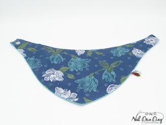 Sabberdichtes Halstuch Blumen blau, türkis 