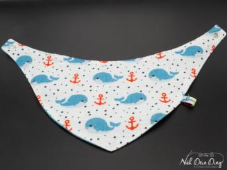 Sabberdichtes Halstuch Musselin Wal und Anker 