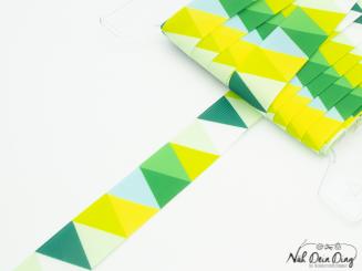 Ripsband, 25 mm, Dreiecke, grün 