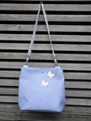 Handtasche flieder mit Schmetterling 
