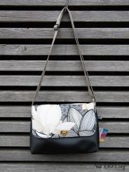 Handtasche schwarz Blumen 