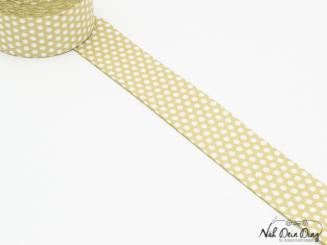 Gurtband, 30 mm, oliv weiße Punkte 