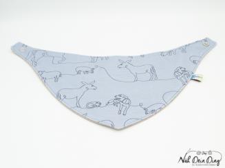 Sabberdichtes Halstuch Tiere gezeichnet 