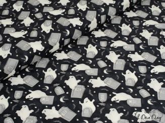 Baumwollstoff Gespenster, glow in the dark 