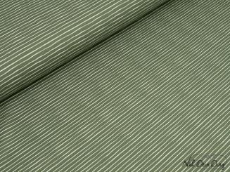 Baumwolljersey, Streifen grün/weiß 