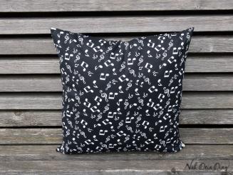 Kissenbezug 40x40 cm Noten schwarz 