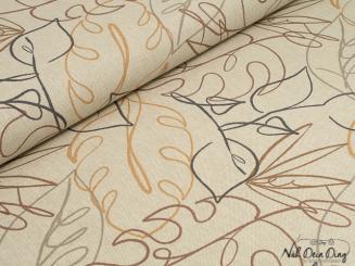 Dekostoff Lineart Blätter 