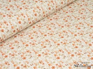 Feinstrick Jersey mit Lochmuster, Herbstblümchen 