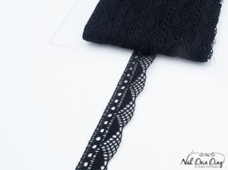 Klöppelspitze schwarz, 23 mm 