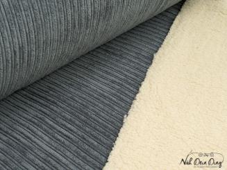 Doubleface Breitcord, grau 