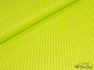 Baumwollstoff Dot apfelgrün/gelb 