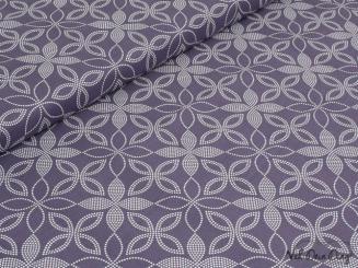 Baumwollstoff Blütenornamente, lila 