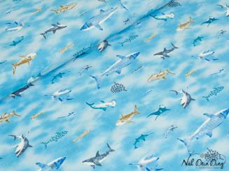 Baumwollstoff Haie, klein 