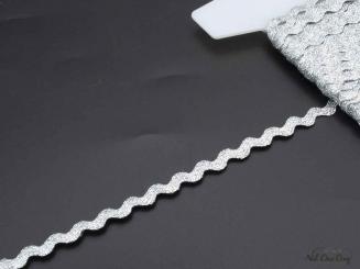 Zackenlitze, silber, 8 mm 