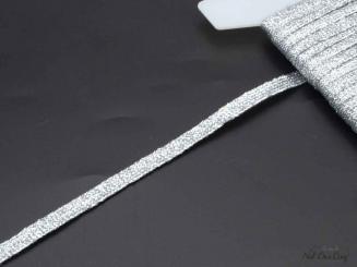 Tresse, 8 mm, Lurex, silber 