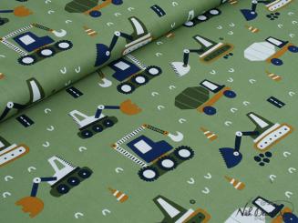 Baumwollstoff Baumaschinen 