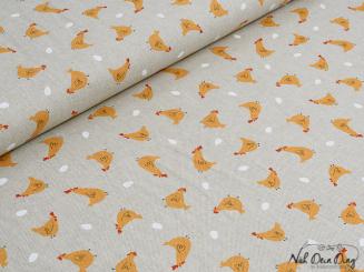 Dekostoff Huhn mit Ei 