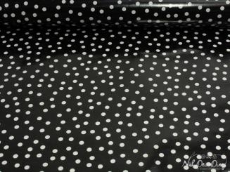 Baumwolle laminiert schwarz mit weißen Punkten 