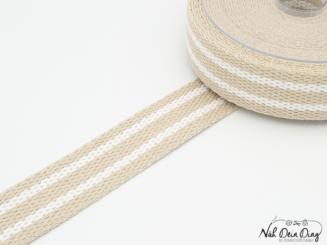 Gurtband, 40 mm, beige/weiß 