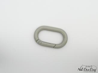 Karabiner, oval, 25 mm grau 