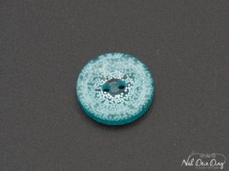 Knopf, 15 mm, 2Loch, türkis, schimmer 