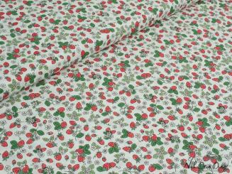 Baumwollstoff, mini Erdbeeren 