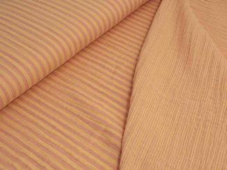 Double Gauze, Doubleface Streifen, korall/pfirsich 
