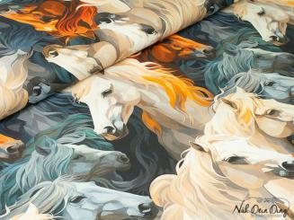 Baumwollstoff Pferde 