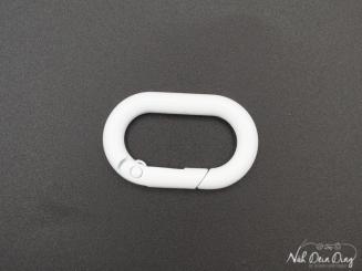 Karabiner, oval, 25 mm weiß 