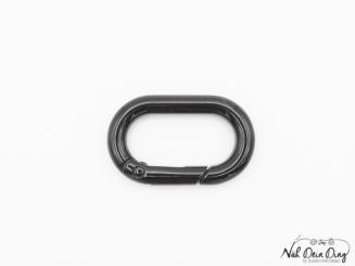 Karabiner, oval, 25 mm schwarz 