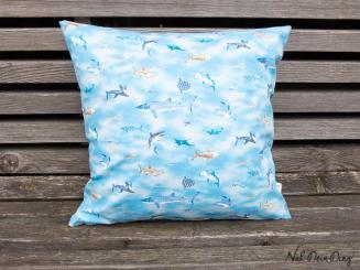 Kissenbezug 40x40 cm, Haie, hellblau 