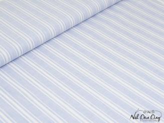 Baumwoll-/Leinenmischung hellblau mit weißen Streifen 