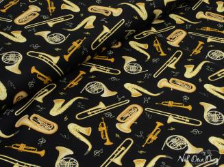 Baumwollstoff Blasinstrumente 