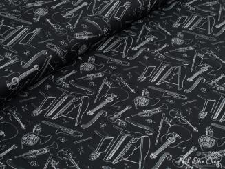 Baumwollstoff Instrumente 