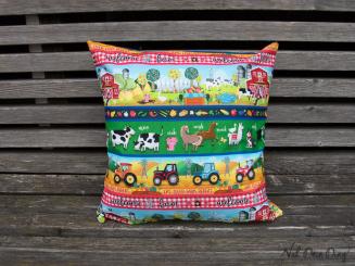 Kissenbezug 40x40 cm bunter Bauernhof 