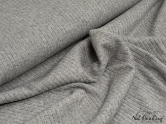 Viskose Strick, gerippt, grau meliert 