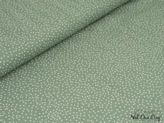 Baumwollstoff, Pünktchen, salbei 