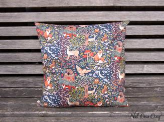 Kissenbezug 40x40 cm Waldtiere petrol 