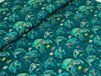 Baumwollstoff Meeresschildkröte 