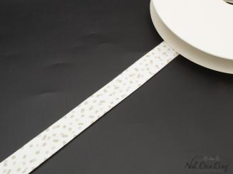 Baumwoll-Schrägband gefalzt 40/20 Sprenkel beige/grau 