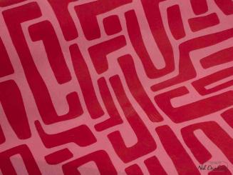 Baumwolle beschichtet, grafisch rot/rosa 