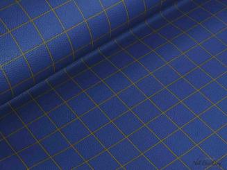 Kunstleder, Happy Karo blau/curry 