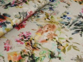 Viskose-Jersey Aquarellblumen 