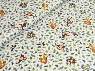 Baumwollstoff kleine Dschungeltiere 