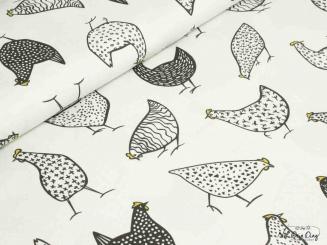 Deko Huhn schwarz/weiß 